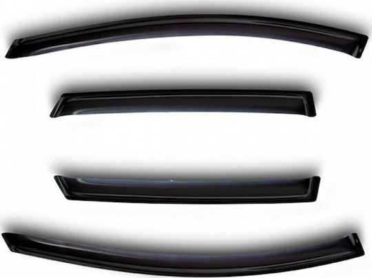 Novline Set of Windbreakers Front and Rear Car Dark Fime for Mitsubishi Pajero 4pcs