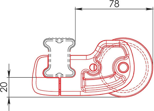 Nordrive Roller Φόρτωσης Σχάρας Αυτοκινήτου Roller για Μπάρες Μαύρες K-0 L64cm 1τμχ 1τμχ