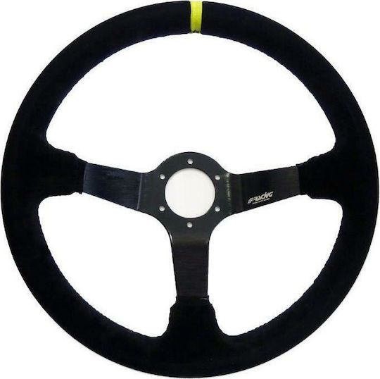 Simoni Racing Carrera Three Spoke Car Steering Wheel with 35cm Diameter Gray/Black
