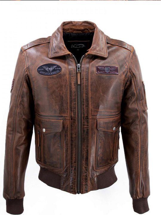 Piele 100 MALE LEATHER BROWN Cod:37-M-TOPGUN (BROWN)