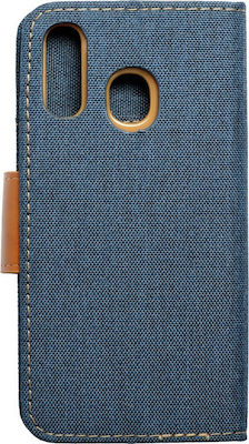 Forcell Canvas Diary Fabric Wallet Navy Blue (Galaxy A40)