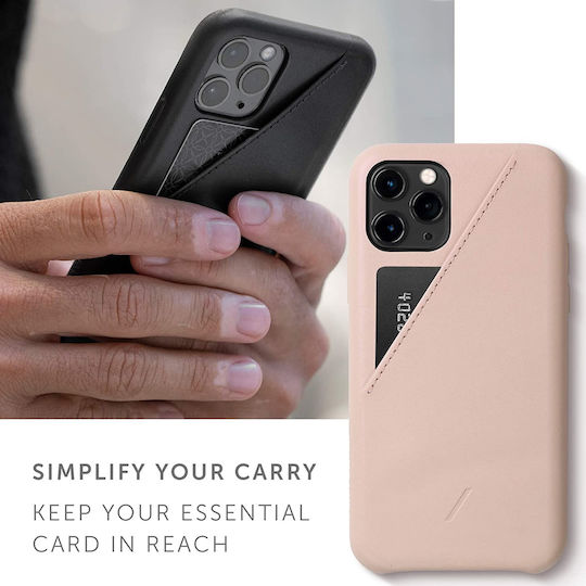 Native Union Clic Card Back Cover Leather Pink (iPhone 11 Pro)