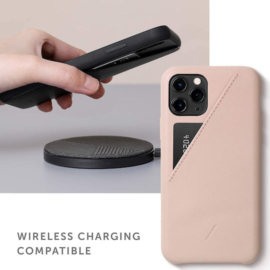 Native Union Clic Card Back Cover Leather Pink (iPhone 11 Pro)