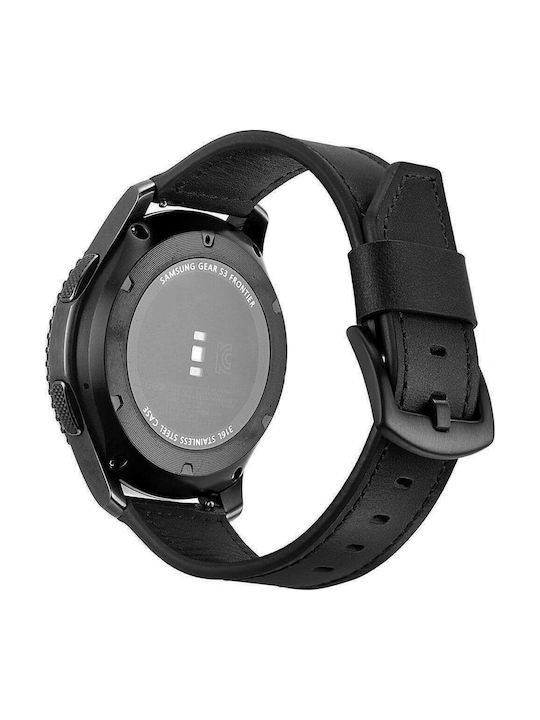 Tech-Protect Herms Armband Leder Schwarz (Galaxy Watch 3 41mm)