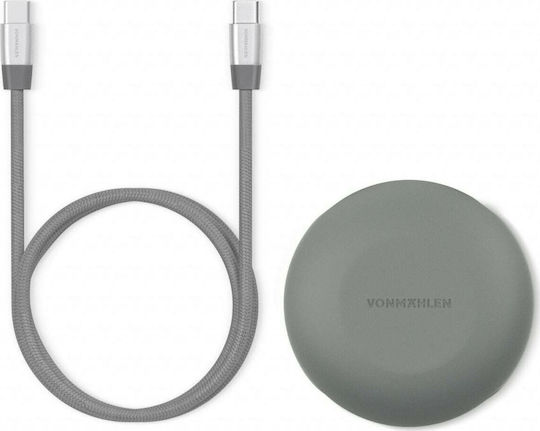 Vonmählen Braided Retractable USB 2.0 Cable USB-C Male - USB-C Silver 1m E070P0015