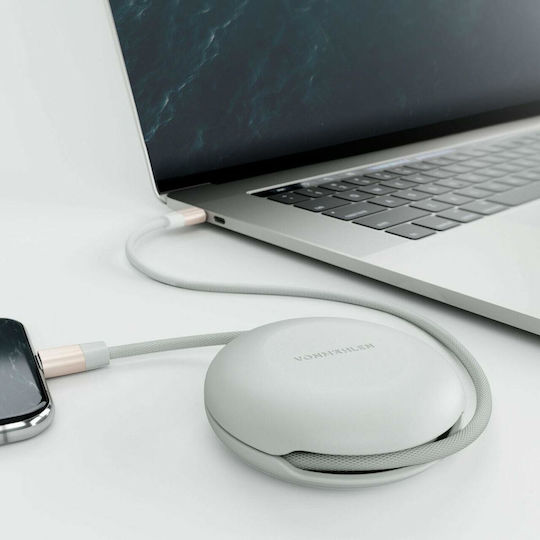 Vonmählen Braided Retractable USB 2.0 Cable USB-C Male - USB-C Rose Gold 1m