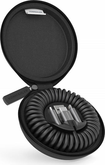Vonmählen Spiral USB to Lightning / Type-C / micro USB Cable Μαύρο 1.2m (R013P0003)