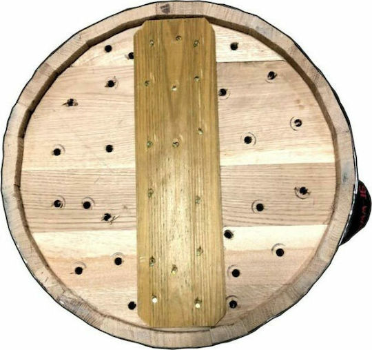 Tesias Planter Half Barrel Pot Barrel Wooden Beige 27.5x27.5x39cm.