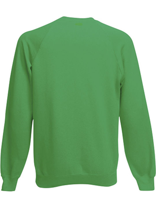 Fruit of the Loom Classic Raglan Men's Long Sleeve Promotional Sweatshirt Kelly Green