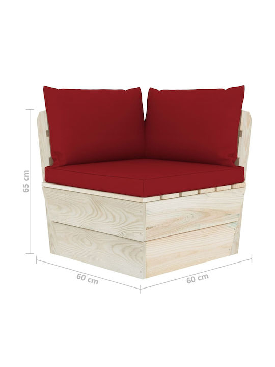 Corner Sofa Outdoor from Pallets with Pillows 60x60x65cm