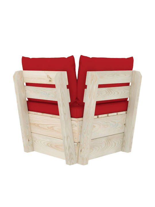Ecksofa Außenbereich aus Paletten mit Kissen 60x60x65cm