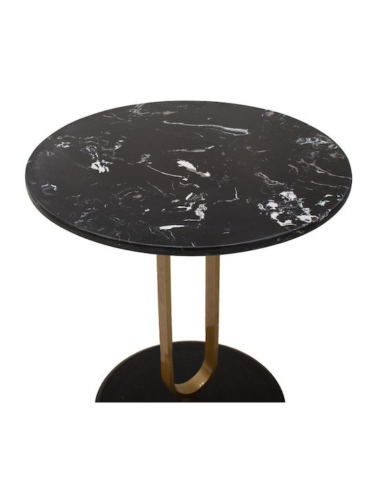 Trevor Round Metal Side Table Μαύρο - Χρυσό L50xW50xH54.5cm