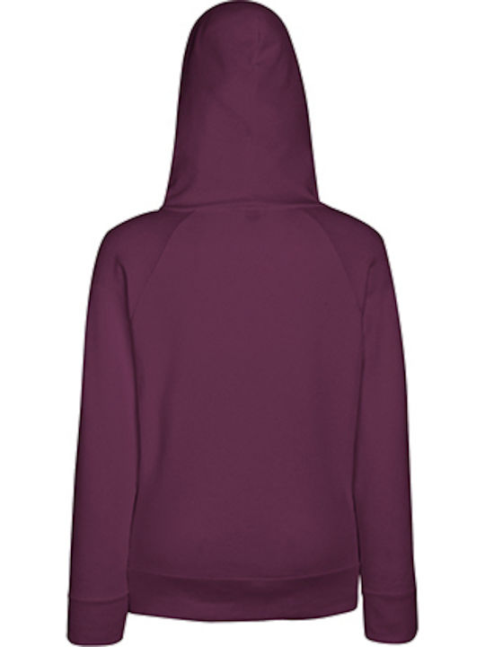 Fruit of the Loom Ladies Lightweight Werbe-Hoodie Burgundy