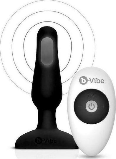 b-Vibe Novice Plug Dop Anal cu Funcție Wireless și Vibrație Black 10.2cm