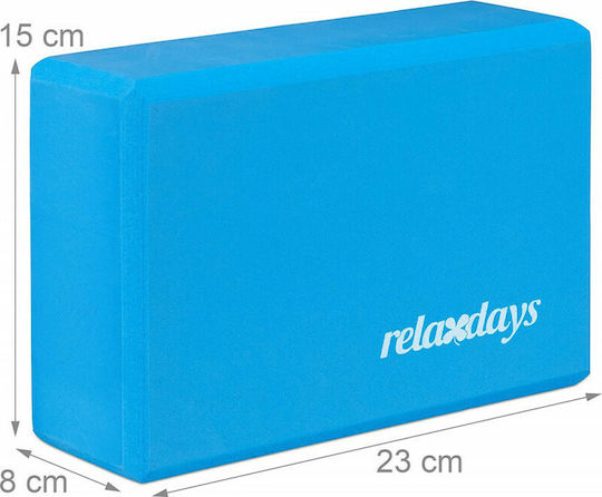 Relaxdays Yogablock Set aus 2 in Blau Farbe