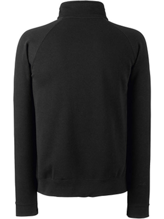 Fruit of the Loom Premium Zip Neck Men's Long Sleeve Promotional Blouse Black