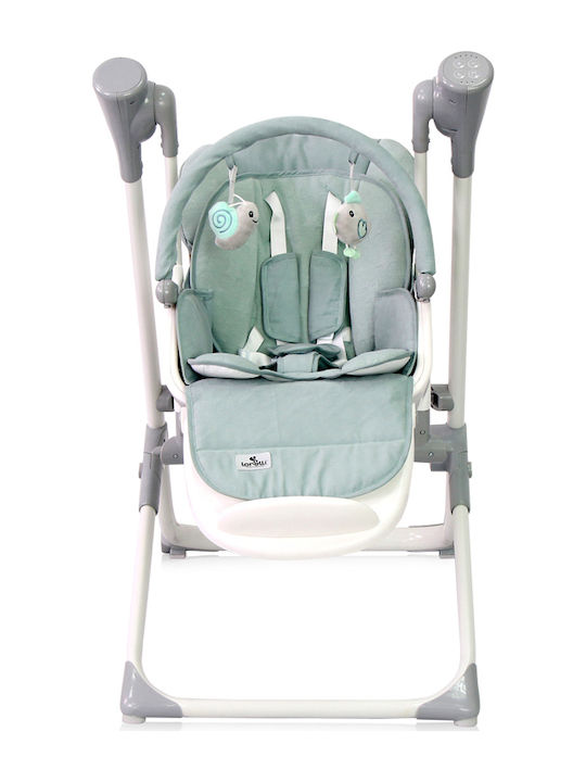 Lorelli Ventura Foldable Highchair 2 in 1 with Metal Frame & Fabric Seat Green Frosty