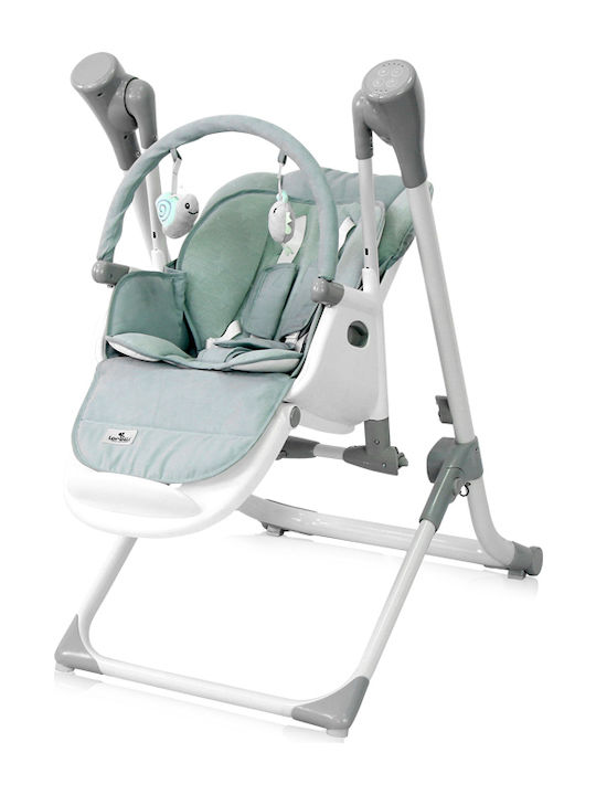 Lorelli Ventura Foldable Highchair 2 in 1 with Metal Frame & Fabric Seat Green Frosty