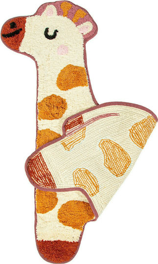 Sass & Belle Giraffe Παιδικό Χαλί Βαμβακερό Πορτοκαλί 57x80cm Πάχους 15mm