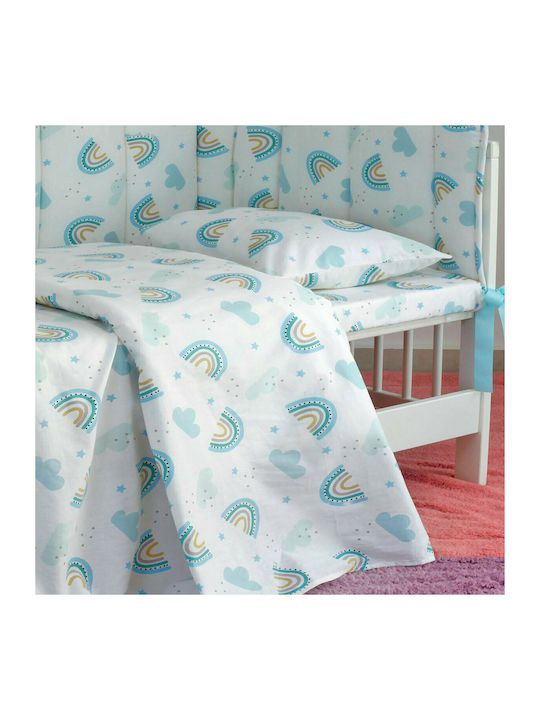 Melinen Rainbow Boy Baby Cotton Pillowcase Light Blue 35x45cm