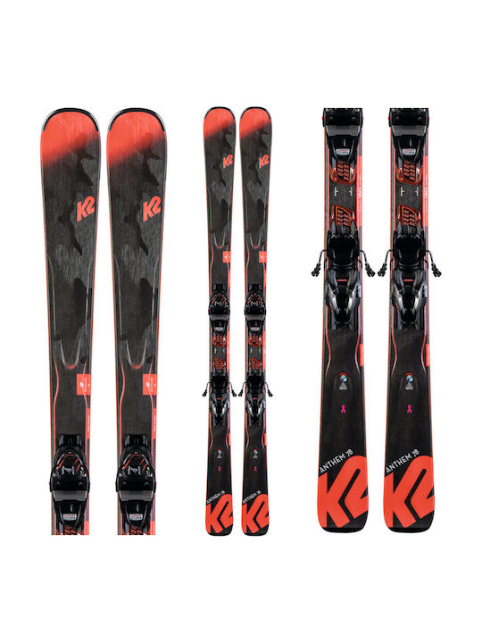 K2 Anthem 78 Ski Schuhe in Gray Farbe mit Bindungen ER3 10 Kompakt Quikclik