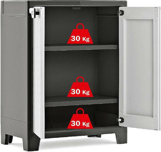 Doppelflügeliger Außenschrank Titan aus Polypropylen mit 2 Regalen 80x44x100cm