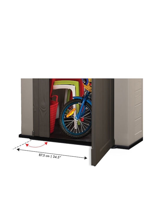 Plastic Garden Shed Factor with Air Vents L1.29xW1.89xH2.17m