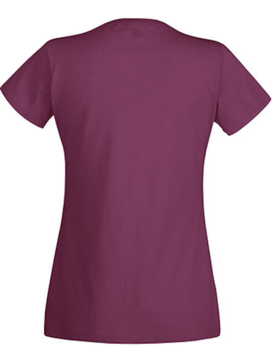 Fruit of the Loom Ladies Original T Women's Short Sleeve Promotional T-Shirt Burgundy