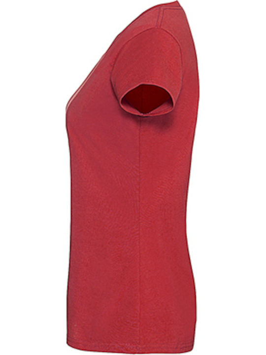 Fruit of the Loom Ladies Ringspun Premium T Women's Short Sleeve Promotional T-Shirt Red