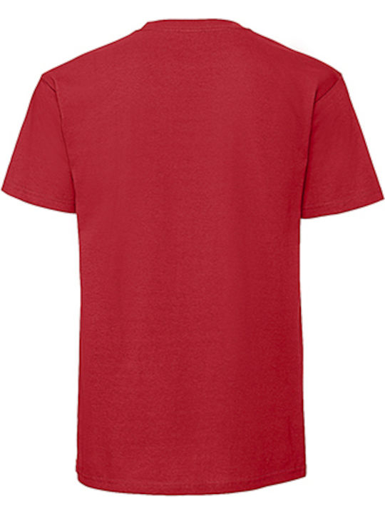 Fruit of the Loom Ringspun Premium T Werbe-T-Shirt in Rot Farbe