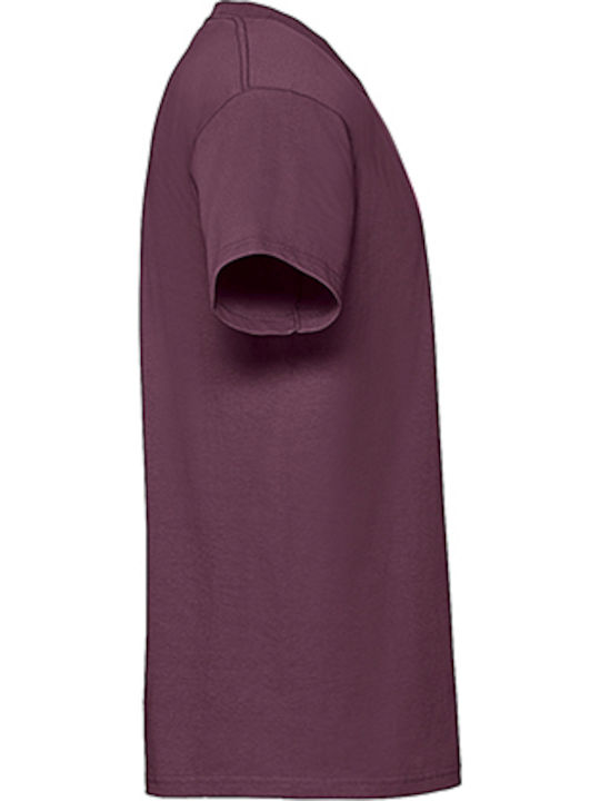 Fruit of the Loom Ringspun Premium T Ανδρικό Διαφημιστικό T-shirt Κοντομάνικο Burgundy