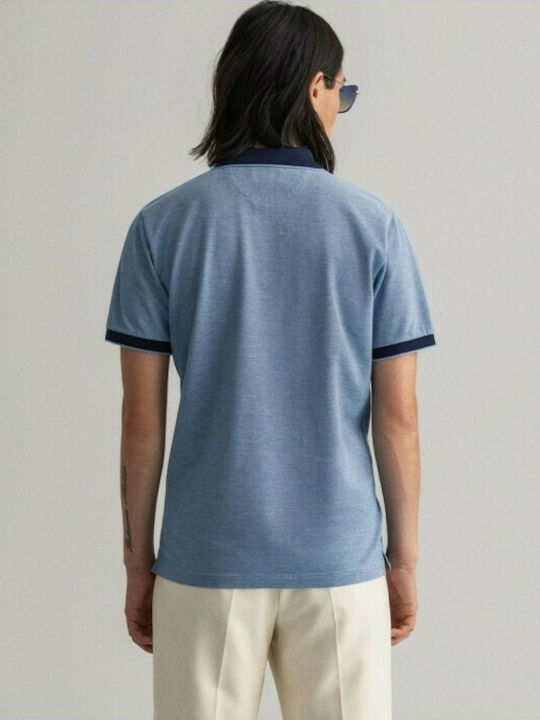 Gant Ανδρικό T-shirt Polo Μπλε