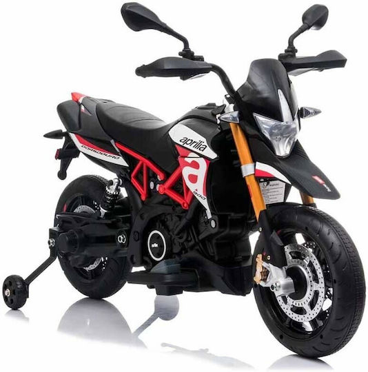 Kids Ride-On Motorbike Electric 12 Volt Black with Leather Seat for Ages 2-6 and 3+ Years