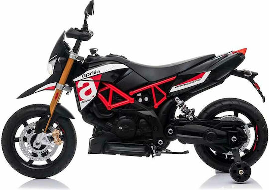 Kids Ride-On Motorbike Electric 12 Volt Black with Leather Seat for Ages 2-6 and 3+ Years