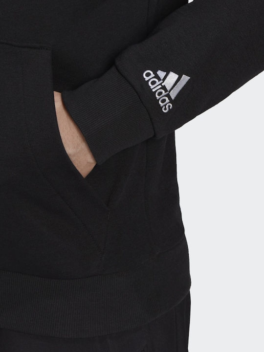 Essentials French Terry Linear Logo Φούτερ με Κουκούλα Μαύρο