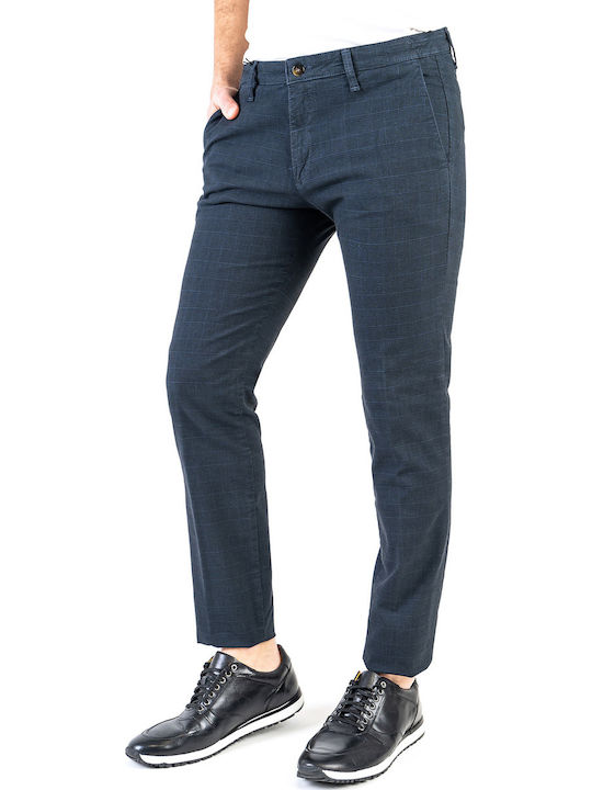 Four.ten Karierte Hose in Slim Fit - 220203 91 Blau