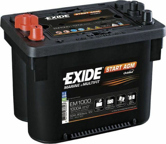 Exide Μπαταρία Σκάφους / Αυτοκινήτου με Χωρητικότητα 50Ah και CCA 800A Start/Stop
