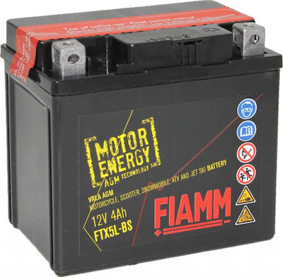 Fiamm Μπαταρία Μοτοσυκλέτας Motor Energy FTX5L-BS με Χωρητικότητα 4Ah