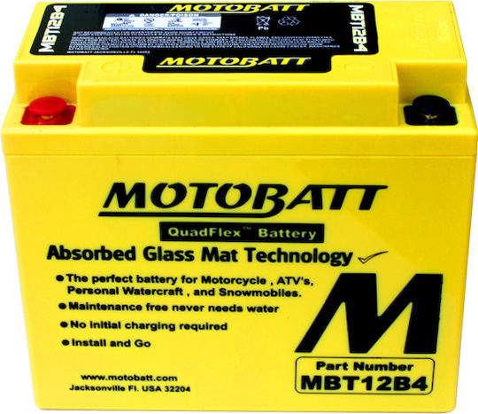 MotoBatt Motorcycle Battery YT12B-BS with Capacity 11Ah