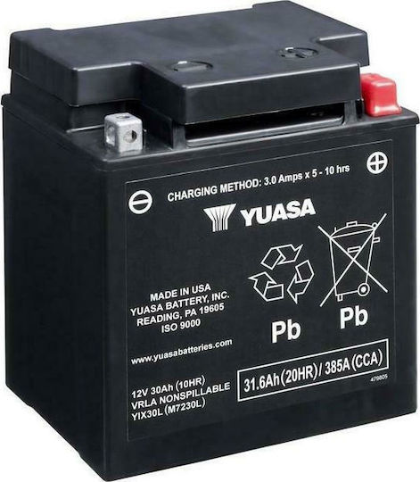 Yuasa Motorradbatterie YIX30L-BS mit Kapazität 31.6Ah