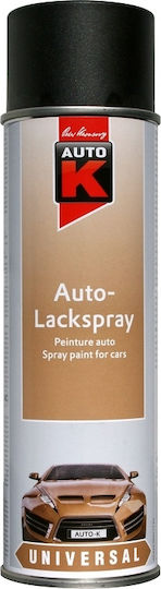 Auto K Paint Σπρέι Βαφής για Αμάξωμα Αυτοκινήτου Μαύρο 500ml