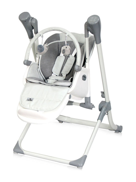Lorelli Ventura Foldable Highchair 2 in 1 with Metal Frame & Fabric Seat Cool Grey Stars