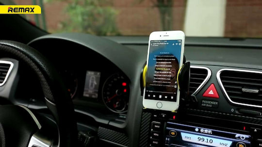 Remax RM-C13 Suport Auto pentru Telefon cu cârlige reglabile Galbenă