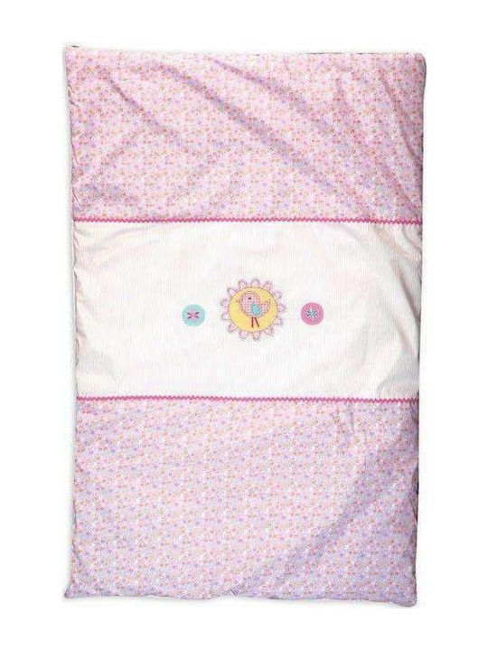 Nef-Nef Homeware Bird Βρεφικό Κουβερλί Βαμβακερό Ροζ 90x140cm