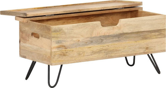 vidaXL Dekorative Truhe Hölzernes Beige 90x40x45cm
