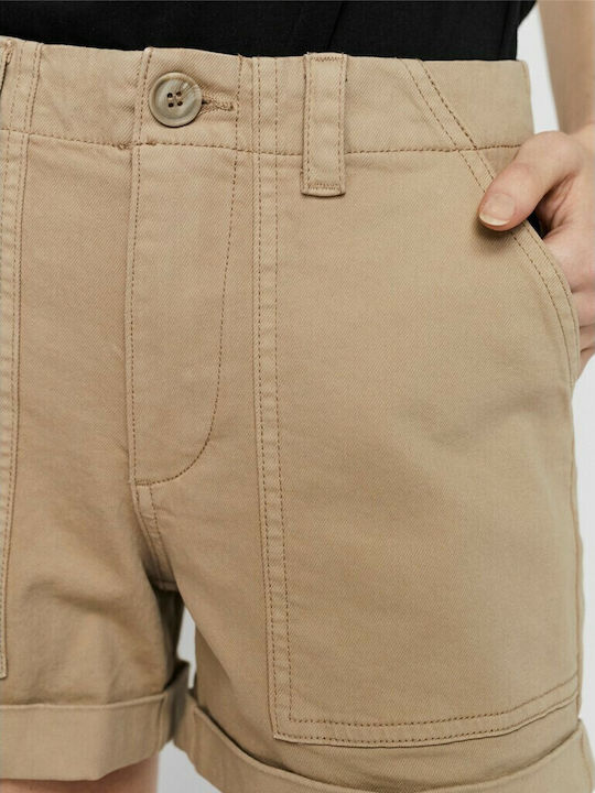 Women's High-waisted Shorts Silver Mink