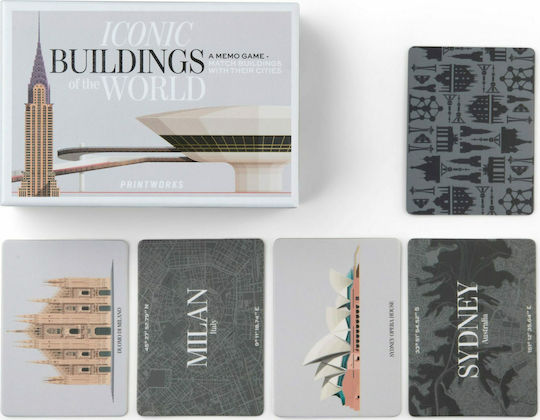Brettspiel Memo Game Iconic Buildings (EN) für 2 Spieler Ab 12+ JahrenPW00450 Printworks
