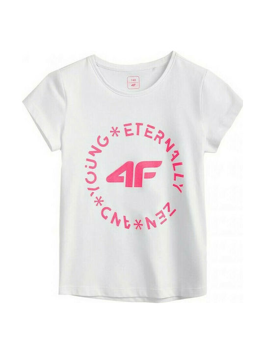 4F Tricou pentru copii Alb