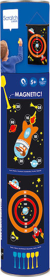 Scratch Europe Set mit Ziel & Darts Kinder Magnetisches Ziel 2 Seiten mit 6 Darts - Raketen Astronaut