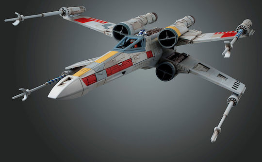 Revell Star Wars: X-Wing Starfighter Modeling Figure Airplane Red in Scale 1:72 with Glue and Paints 10cm.